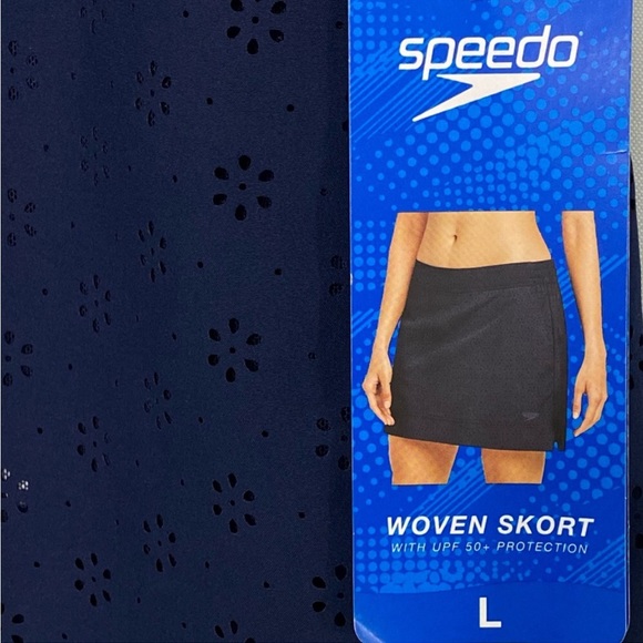 NWT- Speedo Peacoat Blue Woven Skort; Large - Picture 4 of 6